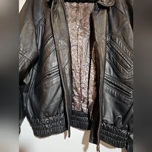 Vera Pelle Lavorazione Artigiana Mens Black Leather Jacket, Made in Italy Size M